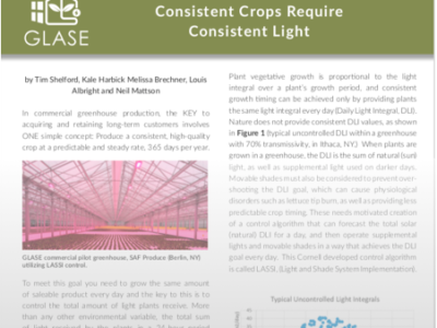 Consistent Crops Require Consistent Light