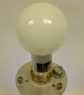 Figure 2 - Spherical quantum sensor attached to a leveling plate