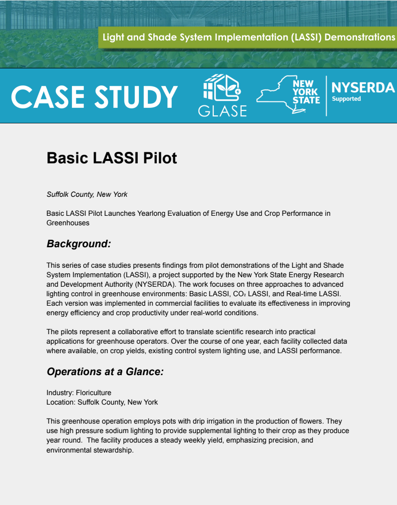 Basic LASSI Pilot Case Study
